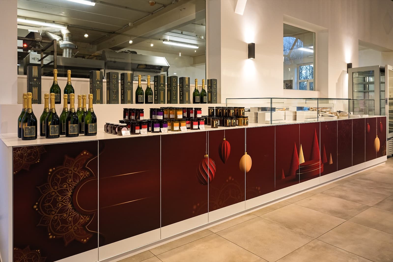 Espace professionnel décoré pour Noël
